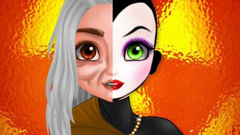 Tutorial de Media Cara de Maquillaje de Princesa Halloween