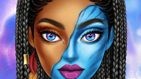 Maquillaje de chicas azules